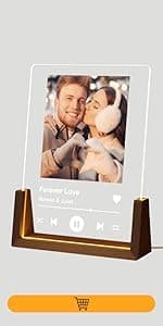 Spotify Decorative Plaque Personalized Gifts, Custom Gifts for Him Her, Customized Picture Frame for Boyfriend Girlfriend Couple Wife Women on Anniversary Birthday