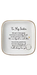 Scwhousi Ring Dish Jewelry Tray for Friend Mom Sister Maid of Honor,Birthday Mother's Day Christmas Gifts