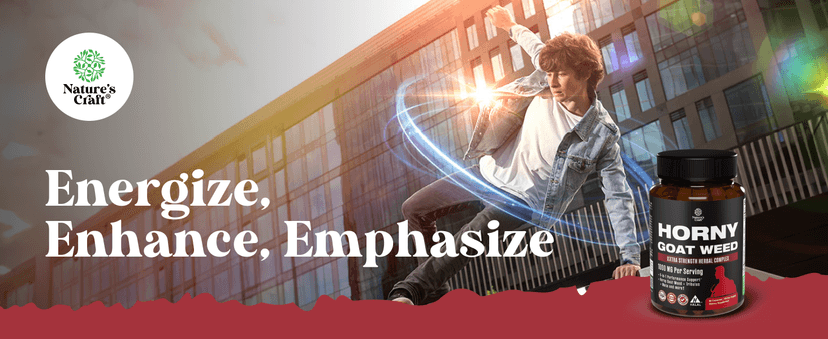 Horny Goat Weed for Men - Extra Strength Male Supplement with Black Maca Root, Tongkat Ali, Saw Palmetto & Panax Ginseng Extract for Stamina & Energy - 180 Capsules