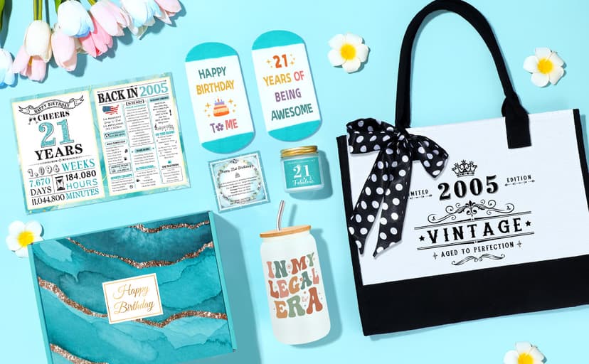 21st Birthday Gifts for Her 21 Year Old Birthday Gifts for Her Cool Fabulous Gift for 21 Year Old Female Gift Ideas for Girl Age 21 Happy 21st Bday Decorations Basket with Tumbler for Women Daughter B0G1LLB8CG