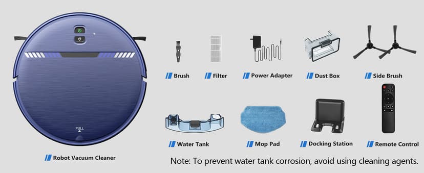 XIEBro Life Robot Vacuum and Mop Combo, Vacuum Robot 2 in 1 with WiFi/App/Voice, Schedule, Water Tank and Dustbin, Self-Charging, Slim, Ideal for Hard Floor, Pet Hair, Carpet