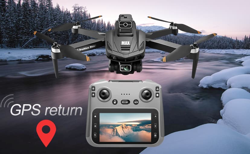 GPS Drone with 4K Camera, 4.5" LCD Display Screen Controller- 3,280ft RC Range, Auto return, Follow Me, Go Home, Gesture Control, One Key Takeoff/Landing, Altitude Hold,led Light ,Professional Quadcopter for Aerial Photography Control and Video Recording, Sports Racing Car Appearance, Adult Beginner-Friendly FPV RC Quadcopter For Kids 8-12