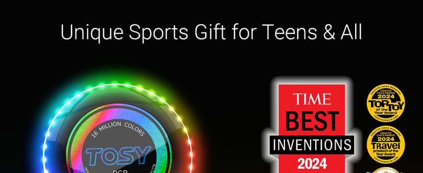 TOSY Flying Disc - 108 RGB Multicolor or 36 Monocolor LEDs, Super Bright, Smart Modes, Christmas Stocking Stuffers Gift, Camping Toy for Kid/Teen/Adult, Auto Light Up, Rechargeable, Waterproof, 175g