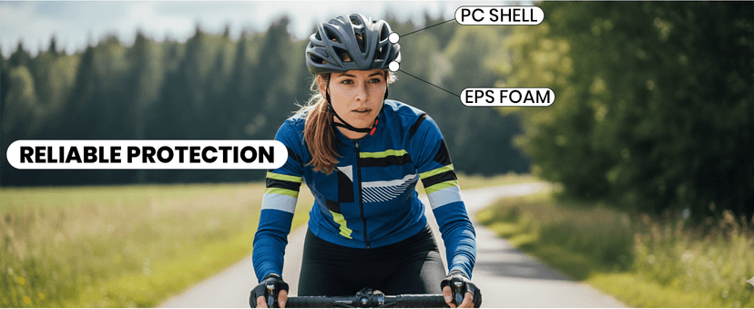Bike Helmet Lightweight Ventilated for Men Women, Adjustable Size 59-61cm, Titanium