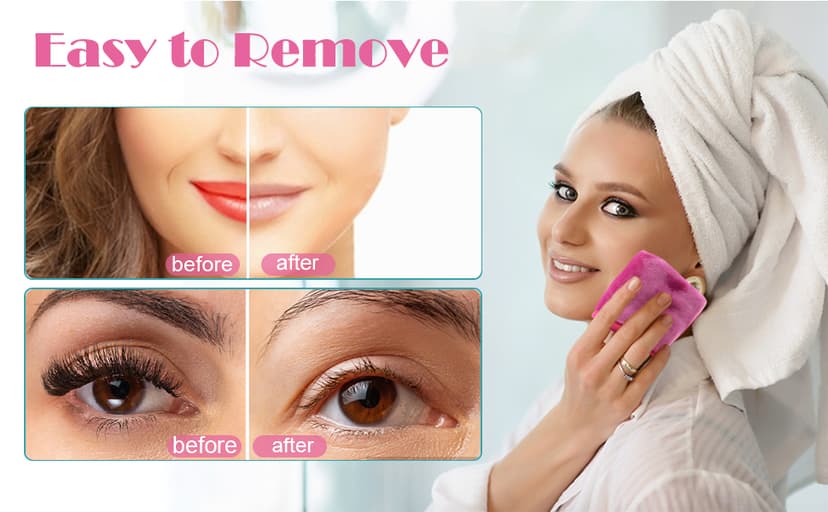 UWEME Makeup Remover Cloths 4 Count: Microfiber Reusable Fast Drying Washcloth, Face Towels for Women