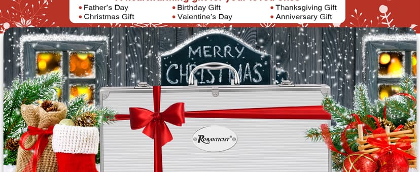 ROMANTICIST 26pcs Stainless Steel Grill Tool Set, Heavy Duty BBQ Grilling Accessories Gifts for Men Dad, Non-Slip Grill Utensils Kit with Apron, Thermometer, Mats in Aluminum Case for Christmas Brown