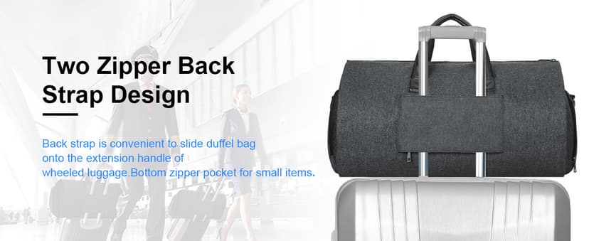 UNIQUEBELLA Convertible Garment Bag for Travel Carry on Garment Duffel Suit Bag with Shoe Compartment Weekend Flight Bag for Men