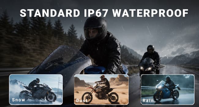 EJEAS V6 Pro Bluetooth Mesh Communication Systems Headset with 1200m Waterproof/Noise Reduction/Hands-Free Calls/Music & GPS, Motorbike/ATV/Dirt Bike/Skiing/Motorcycle Helmet Intercom(2 Pack)