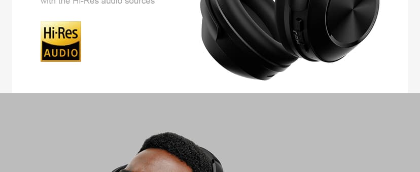 Calmbee Hybrid Active Noise Cancelling Headphones, Bluetooth 5.4 Headphones Wireless Over Ear with Mic for Clear Calls, Hi-Res Audio, 90H Playtime, Transparency, Deep Bass, Dongle Connect, Custom App