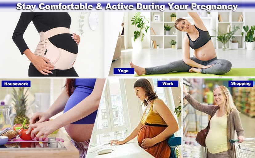 ChongErfei Maternity Belt, Pregnancy 3 in 1 Support Belt for Back/Pelvic/Hip Pain, Maternity Band Belly Support for Pregnancy Belly Support Band (L: Fit Ab 39.5"-51.3", Black)