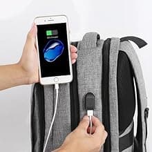 MATEIN Travel Laptop Backpack, Business Anti Theft Slim Sturdy Laptops Backpack with USB Charging Port, Water Resistant College School Computer Bag Gift for Men & Women Fits 15.6 Inch Notebook, Grey