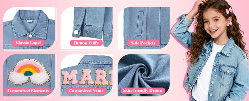 1-10 Year Old Girl Boy Birthday Gifts, 4t girl clothes, Personalized Jean Jacket Toddler Girl Boy Personalized Name Jean Jacket for Girls/Boys/Kids B0FHWNC548
