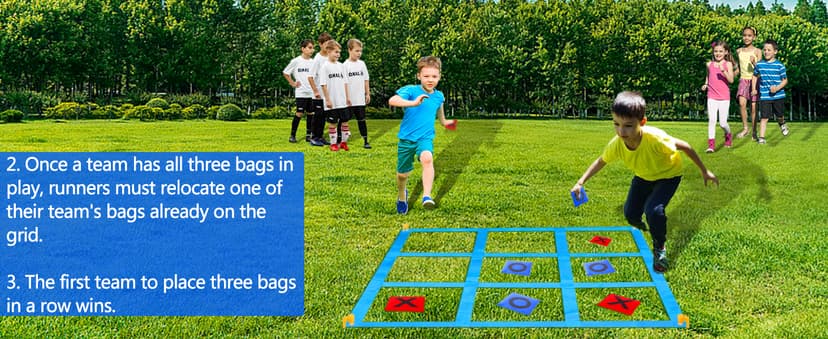 CWLAKON Outdoor Giant Tic Tac Toe Bean Bag Toss Games for Kids Adults Family, Large Outside Lawn Yard Backyard Carnival Field Day Game, Birthday Party Family Reunion Games Playground Fitness Equipment