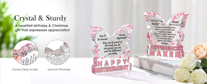 Birthday Gifts for Mom Birthday Gifts for Mom from Daughter Son, Mom Birthday Gift Ideas Unique Christmas Mothers Day Best Mom Ever Gift New Mom Single Mom Stepmom Butterfly Shaped Acrylic Plaque Sign