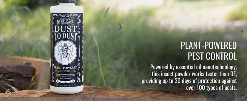 Dr. Killigan's Dust to Dust Powder - Diatomaceous Earth Alternative - Insect Killer for Indoor & Outdoor Use - Removes on Contact & While You Sleep, Protects up to 6 Months (10 oz)
