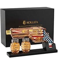 Kollea Whiskey Decanter Set with Grenade-Shaped Shot Glasses, Anniversary Birthday Gifts for Men Who Have Everything, Whiskey Gifts for Father, Husband, Boyfriend & Military Enthusiasts, Christmas