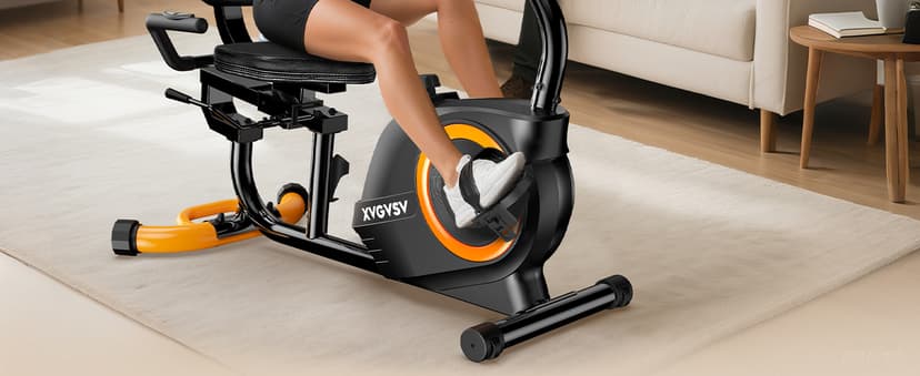 Recumbent Exercise Bike for Home Use, Quiet Recumbent Stationary Bikes for Adults & Seniors, 16-Level Resistance, Adjustable Seat, Supports 400LB, Pulse Sensors & LCD Display