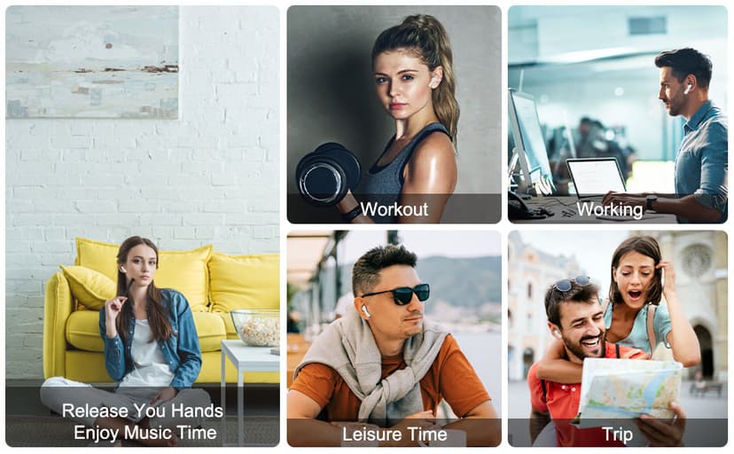 Wireless Earbuds,Bluetooth 5.4 Headphones Bass Stereo,Bluetooth Earbuds with ENC Noise Cancelling Mic,IPX8 Waterproof in Ear Earphones,48H Playtime LED Display in-Ear Ear Buds for iPhone/Android/iOS