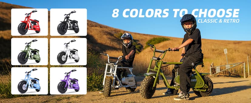 HOVER HEART Mini Bike, Gas Dirt Bike, Minibike, Gas Powered Mini Bikes for Adults, 99cc-4 Stroke Pit Bikes with Led, Dirtbike Motorcycle Max Load 200 Lbs, Speed 34.5 KM/H, Age13+ Hoverheart