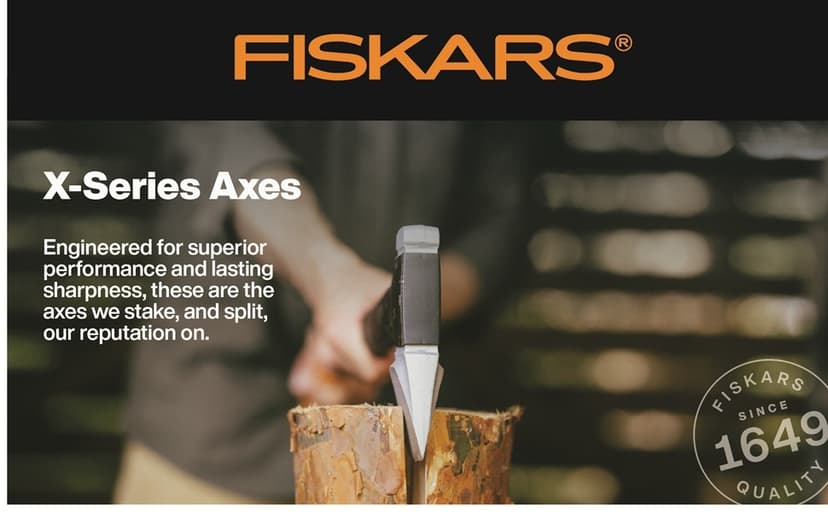 Fiskars X14 Universal Hatchet 14", Forged Steel Blade for Limbing & Chopping Kindling, Ergonomic Curved FiberComp Handle & Low-Friction Coating for Clean Cuts in Fresh Resinous Wood