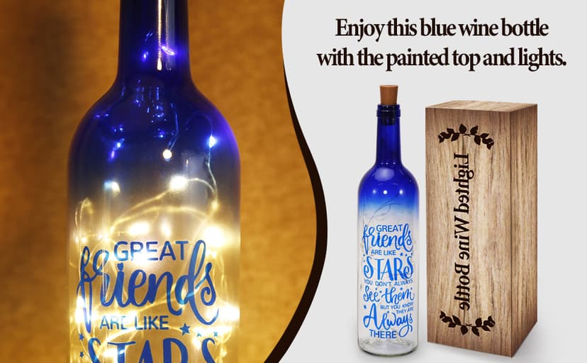 Christmas Gifts for Women - Best Friends Gifts 2025 - Wine Bottle Lights with Cork - Light Up Lamp Decor for Home Decorations - Birthday Friendship Unique Gift for Womens Men Sister Girls Boys Adults