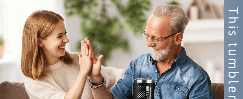 Grandpa Gifts - Grandpa Birthday Gifts from Grandchildren - Fathers Day Gift, Birthday Christmas for Grandfather - Grandfather Gift Ideas from Granddaughter, Grandson - 20 Oz Black Tumbler