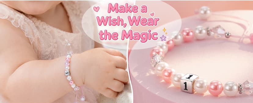 Adjustable 4-9 in Bracelet with Number Charm, Happy Birthday Gifts for Daughter Granddaughter Niece Little Girls Birthday Gifts for Kids, 1 2 Year Old Girl Birthday Bracelet B0H8SMJMX5