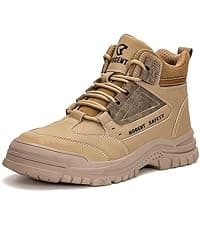 ZBVB Unisex-Adults Steel Toe Chelsea Boots, Men's Industrial Construction Shoes, Waterproof, Lightweight, Comfortable, Non-slip Safety Boots