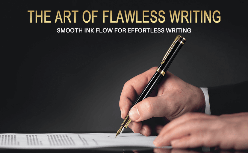 Fountain Pen with Fine Nib | Luxury Gold Finish, Smooth Ink Flow, Complete Set with Ink Cartridges, Converter & Sleeve | Ideal for Professionals, Office, Journaling, and Gifts