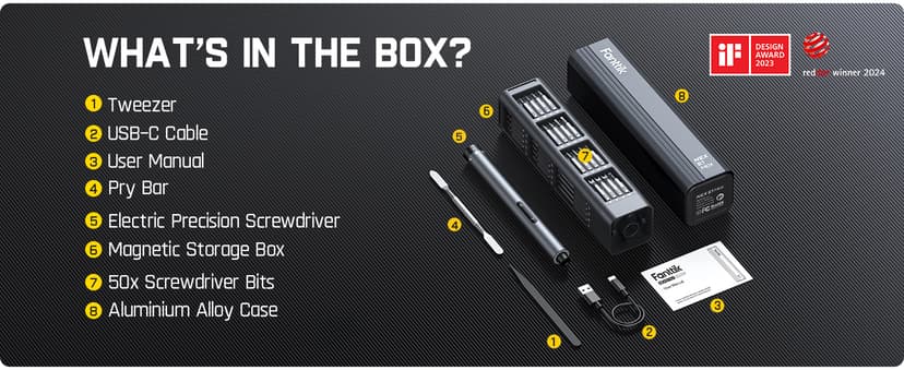 Fanttik E1 Max Electric Screwdriver, Mini Precision Screwdriver Set, 50 Magnetic Bits, Magnetic Storage, 5/32‘’Hex, Repair Tool Kit for Electronics Phone Camera Laptop Watch (Grey)