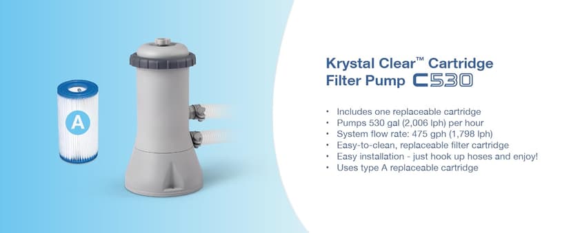 Intex 28131EH Easy Set Inflatable Swimming Pool Set: 12ft x 30in – Includes 530 GPH Cartridge Filter Pump – Puncture-Resistant Material – 1485 Gallon Capacity – 23in Water Depth