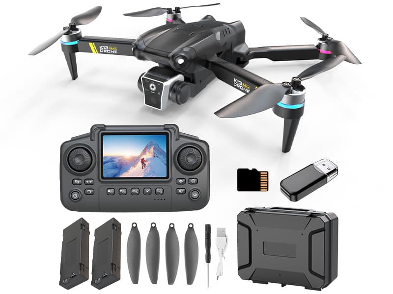 Brushless Drone With Camera For kids And Beginner, Toy Drones With Screen On Controller, No Phone Needed, Entry-level Drone For Kid 8-12 With Auto Hover, Easy to Fly, One Click Take Off/Land, No FAA, Under 249g, 2 Batteries, SD Card