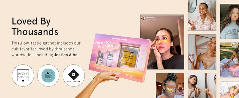 grace & stella Award-Winning Skin Care Set - Birthday Gifts for Women - Travel Essentials with Gold Eye Masks, Hyaluronic Acid Serum & Rose Spray - Bachelorette Party Favors, Teen Girl Gifts - Vegan