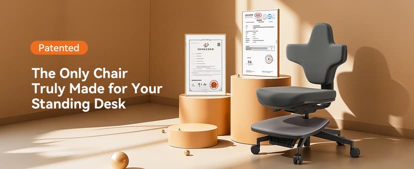 Newtral Standing Desk Chair, Standing Mate Chair for Sit-Stand, Ergonomic Leaning Perch Chair with Anti-Fatigue Mat, Standing Desk Stool, Horse Saddle Chair, Height Adjustable Home Office Posture Seat