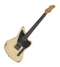 KGD Solid Electric Guitar Consists of a Roasted Mahogany Body and Maple Neck,Professional/Full Size Mercury Electric Guitar for Adults