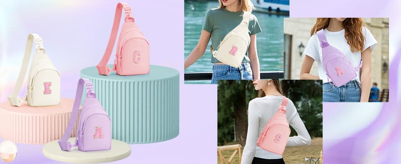 Birthday Gift for Girl Toddler,Sling Bag Fanny Pack Trendy Stuff,Personalized Gifts for 3 4 5 6 7 8 9 10 11 12 13 Year Old Gifts for Teen Girls Kids,Crossbody Initial Bag Purse Blue,A B0FQC9SWK4