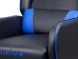 VITESSE VIT Gaming Recliner Chair Racing Style Single PU Leather Sofa Modern Living Room Recliners Ergonomic Comfortable Home Theater Seating, Blue.