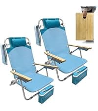 Outdoor Tanning Chair with Sun Canopy Shade & Face Hole, Folding Lounge Chair with Beach Table and Carry Bag for Poolside Sunbathing Lawn