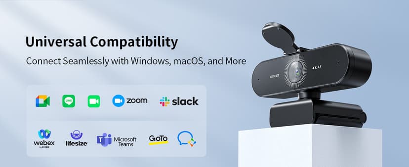 EMEET NOVA 4K Webcam for PC - Ultra 4K HD, PDAF Autofocus, Dual Omnidirectional Mics, 73° FOV, Auto Light Correction, USB-A, Privacy Cover, Ideal for High-End Business Meetings&Live Streaming