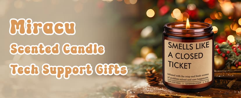 Miracu Tech Support Candle, Gifts for Tech Guys, IT Professionals, Information Technology Gifts for Techies Men, Technical Help Desk Decor, Computer Nerd Geek Engineer Technician Christmas Techy Idea