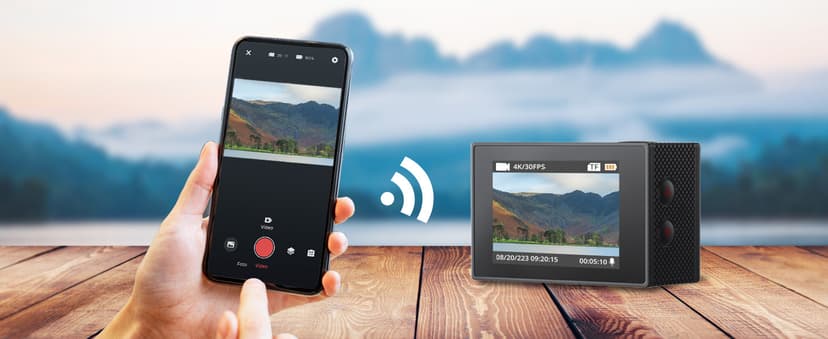 AKASO EK7000 4K30FPS 20MP WiFi Action Camera with EIS Ultra HD 131FT Waterproof Underwater Camera Remote Control 4X Zoom Support External Microphone