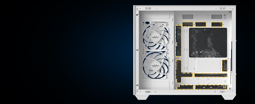 MUSETEX ATX PC Case, 3 x 120mm Fans Pre-Installed, 360MM RAD Support, 270° Full View Tempered Glass Gaming PC Case with Type-C, Mid Tower ATX Computer Case, Black, Y6