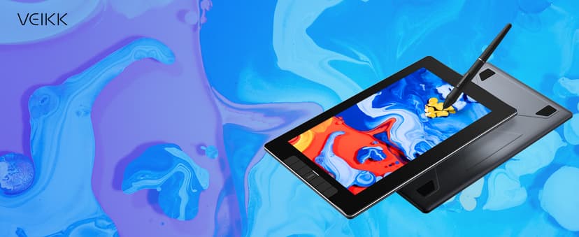 VEIKK VK1200 V2 Drawing Tablet with Screen,11.6-inch Full-Laminated Graphic Drawing Monitor,2 Battery-Free Pens with Tilt Function,6 Customizable Keys,Anti-Glare Glass(Must be Connected to PC to Work)