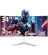 ZZA 32 Inch Curved Gaming Monitor, QHD 2560x1440, Ultra 300Hz & 240Hz Refresh Rate, Computer Monitor VA Panel,1500R, 1ms, HDR, AMD FreeSync Premium, NVIDIA G-SYNC Compatible