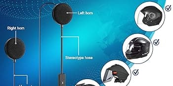 MAXTO Motorcycle Helmet Bluetooth Headset Outdoor Hands-Free Speaker Bluetooth 5.3 EDR Wireless Motorcycle Headset Automatic anwser High Sound Quality Headphone(Earpiece Thickness: 0.55 in)