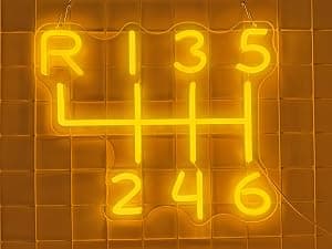 Car Gearbox Neon Sign, Neon Manual Gearbox Design Gifts for Dad, LED Garage Lamp Neon Lights for Wall Decor, Man Cave Garage Decor, USB Neon Sign for Auto Room Garage Repair Shop Gifts for Husband B0C9DNGD8P
