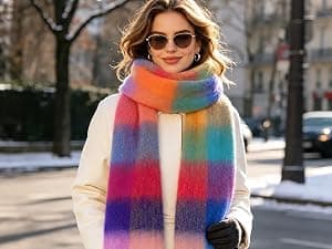 YSense Winter Scarf for Women Long Plaid Scarves Ladies Gifts B01KJP4KOM