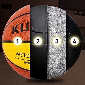 KUYOTQ 3LBS/3.3LBS/2.2LBS/ 29.5/28.5" Weighted Basketball Composite Indoor Outdoor Heavy Trainer Basketball for Improving Ball Handling Dribbling Passing and Rebounding Skill (deflated, Size 7/6)