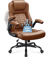 Furmax Ergonomic Office Desk Chair, Executive Ribbed Mid-Back PU Leather Conference Room Chair Adjustable Swivel Chair with Arms (1, White)