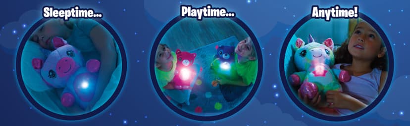 Ontel Star Belly Dream Lites, Stuffed Animal Night Light, Cuddly Blue Puppy - Projects Glowing Stars & Shapes in 6 Gentle Colors, As Seen on TV